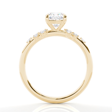 Cushion Side Stone Diamond Rings