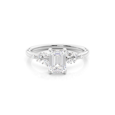 Emerald Side Stone Diamond Rings