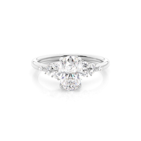 Oval Side Stone Diamond Rings