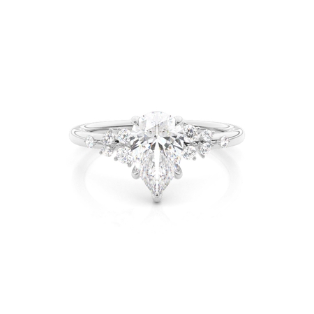 Scatter Diamond Shoulder Modern Engagement Ring