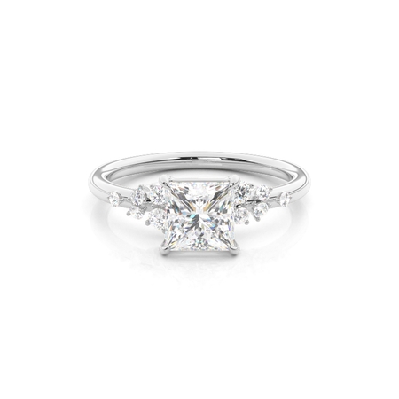Princess Side Stone Diamond Rings