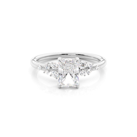 Radiant Side Stone Diamond Rings