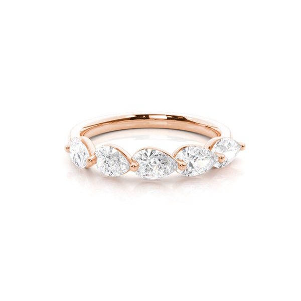 Timeless Pear Diamond Overlay Half Eternity Band