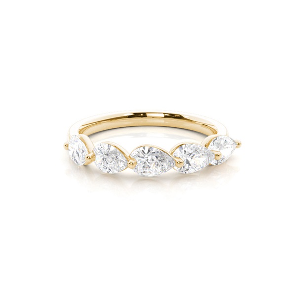 Timeless Pear Diamond Overlay Half Eternity Band