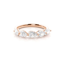 Timeless Pear Diamond Overlay Half Eternity Band