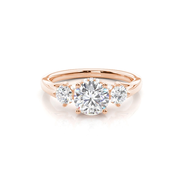 Hidden Halo Trilogy Round Diamond Engagement Ring
