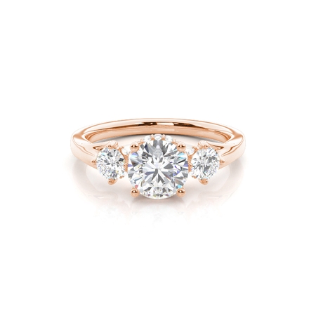 Round Three Stone Diamond Rings