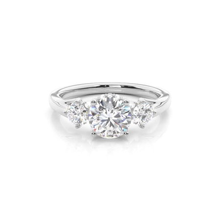 Round Three Stone Diamond Rings