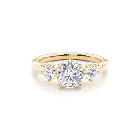 Round Three Stone Diamond Rings
