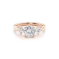 Hidden Halo Trilogy Round Diamond Engagement Ring