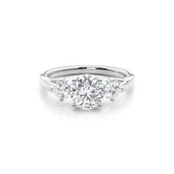 Hidden Halo Trilogy Round Diamond Engagement Ring