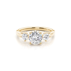 Hidden Halo Trilogy Round Diamond Engagement Ring