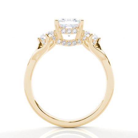 2.00 Carat Gelbgold Trilogie Verlobungsringe