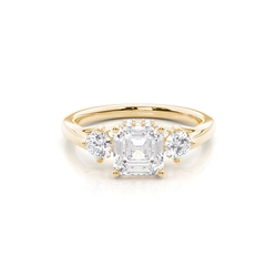 Hidden Halo Trilogy Asscher Diamond Engagement Ring