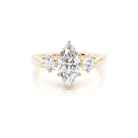 Yellow Gold Three Stone Diamond Rings
