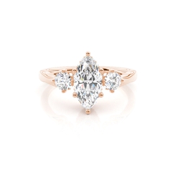 Hidden Halo Trilogy Marquise Diamond Engagement Ring