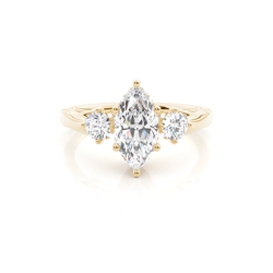 Hidden Halo Trilogy Marquise Diamond Engagement Ring