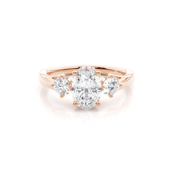 Hidden Halo Trilogy Oval Diamond Engagement Ring