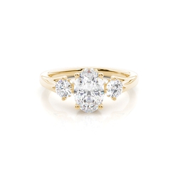 Hidden Halo Trilogy Oval Diamond Engagement Ring