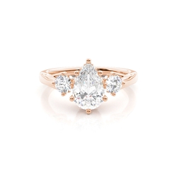 Hidden Halo Trilogy Pear Diamond Engagement Ring