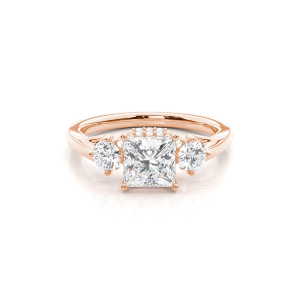Hidden Halo Trilogy Princess Diamond Engagement Ring