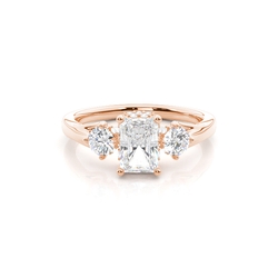 Hidden Halo Trilogy Radiant Diamond Engagement Ring