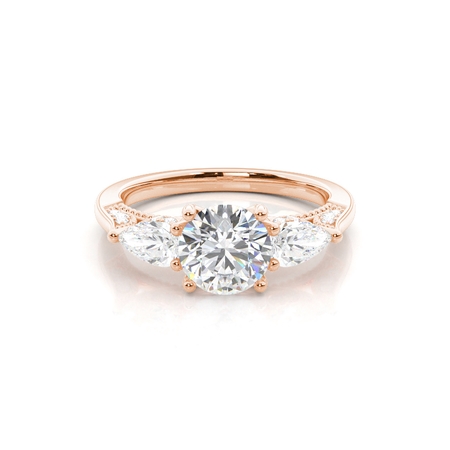 Round Three Stone Diamond Rings