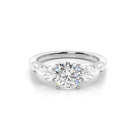 Round Three Stone Diamond Rings