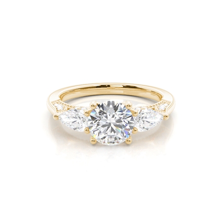 Yellow Gold Three Stone Diamond Rings