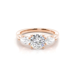 Hidden Halo Trilogy Round Diamond Engagement Ring