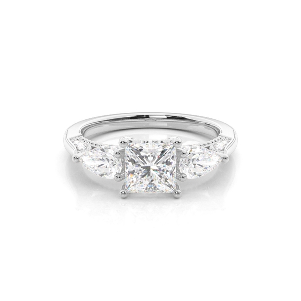 Hidden Halo Trilogy Princess Diamond Engagement Ring