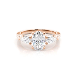 Hidden Halo Trilogy Oval Diamond Engagement Ring