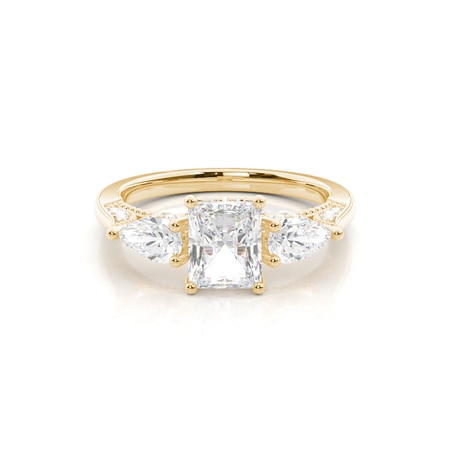 Hidden Halo Trilogy Radiant Diamond Engagement Ring