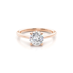 Layered Hidden Halo Diamond Accent Engagement Ring