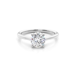 Layered Hidden Halo Diamond Accent Engagement Ring