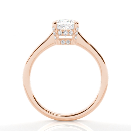 Layered Hidden Halo Diamond Accent Engagement Ring