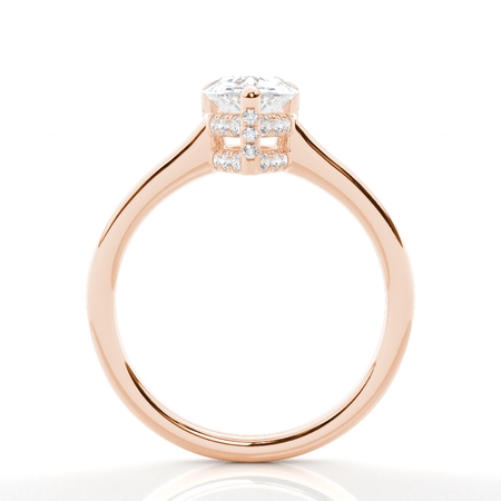 Mehrlagiger Verlobungsring mit verstecktem Halo und Diamantakzenten