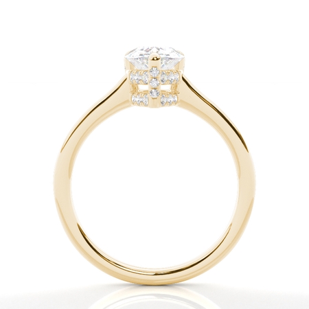 Mehrlagiger Verlobungsring mit verstecktem Halo und Diamantakzenten