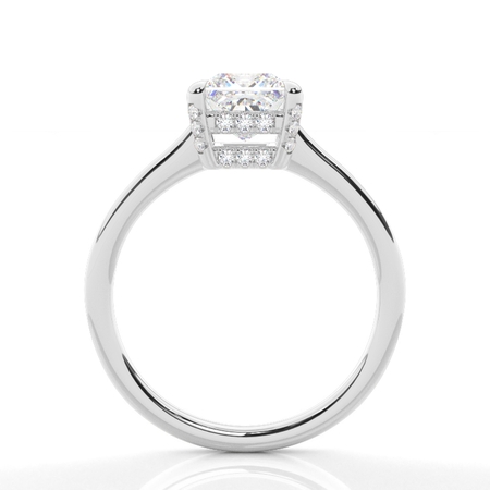 Layered Hidden Halo Diamond Accent Engagement Ring