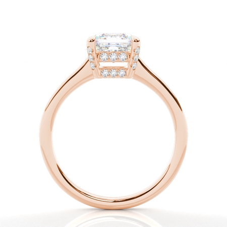 Layered Hidden Halo Diamond Accent Engagement Ring