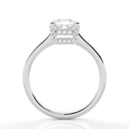 Layered Hidden Halo Diamond Accent Engagement Ring