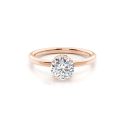 Layered Hidden Halo Diamond Accent Engagement Ring