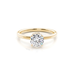Layered Hidden Halo Diamond Accent Engagement Ring