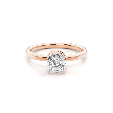 Layered Hidden Halo Diamond Accent Engagement Ring