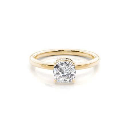 Layered Hidden Halo Diamond Accent Engagement Ring