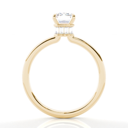 Layered Hidden Halo Diamond Accent Engagement Ring