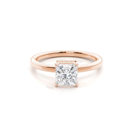 Layered Hidden Halo Diamond Accent Engagement Ring