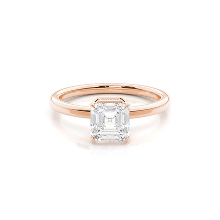 Layered Hidden Halo Diamond Accent Engagement Ring