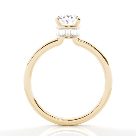 Layered Hidden Halo Diamond Accent Engagement Ring