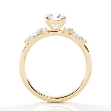 Round Side Stone Diamond Rings